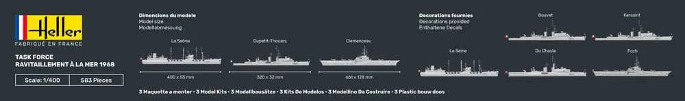 Heller Task Force Ravitaillement laivas, surenkamas modelis 1/400