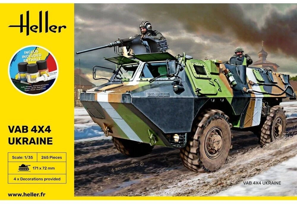 Heller VAB 4x4 Ukraina modelio dovanų rinkinys su dažais 1/35