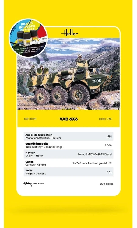 Heller VAB 6x6 1/35 surenkamas modelis dovanų rinkinys