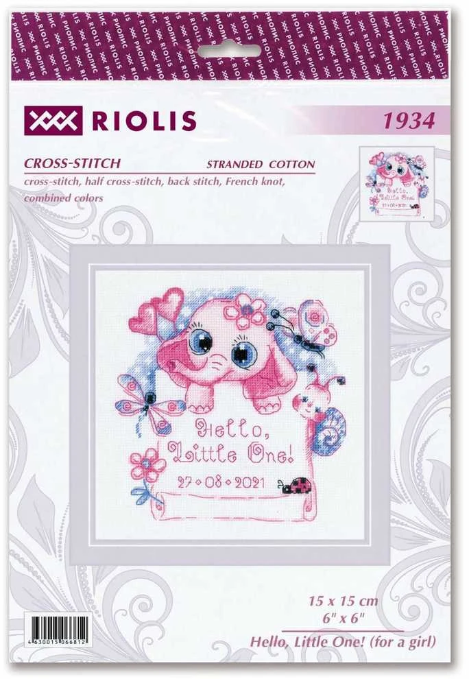 Hello, Little One! (for a girl) siuvinėjimo rinkinys iš RIOLIS Nr.: 1934