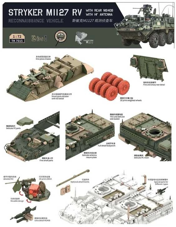 3R Model Stryker M1127 RV 2in1 1/72 plastikinis surinkimo rinkinys