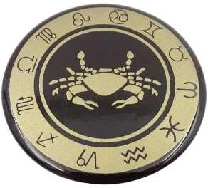 Hobilt Zodiako Vėžys šaldytuvo magnetas – emaliuotas, auksinis, 6 cm