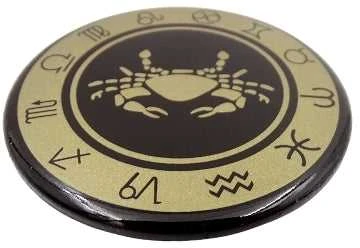 Hobilt Zodiako Vėžys šaldytuvo magnetas – emaliuotas, auksinis, 6 cm