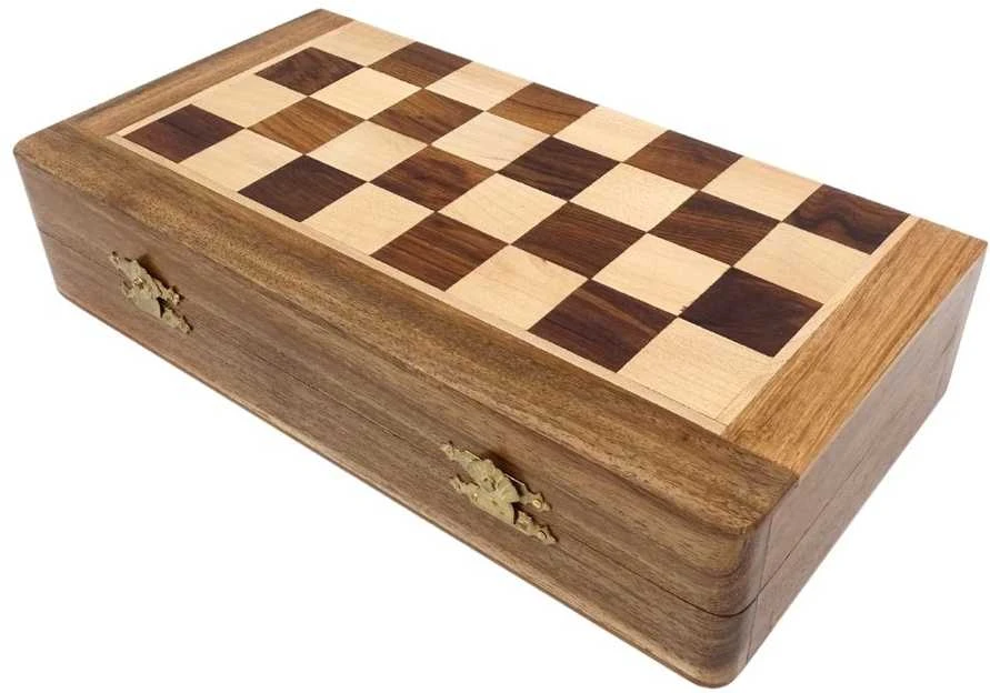 Mirtop Klasikiniai magnetiniai mediniai šachmatai, lankstoma lenta 30×30 cm