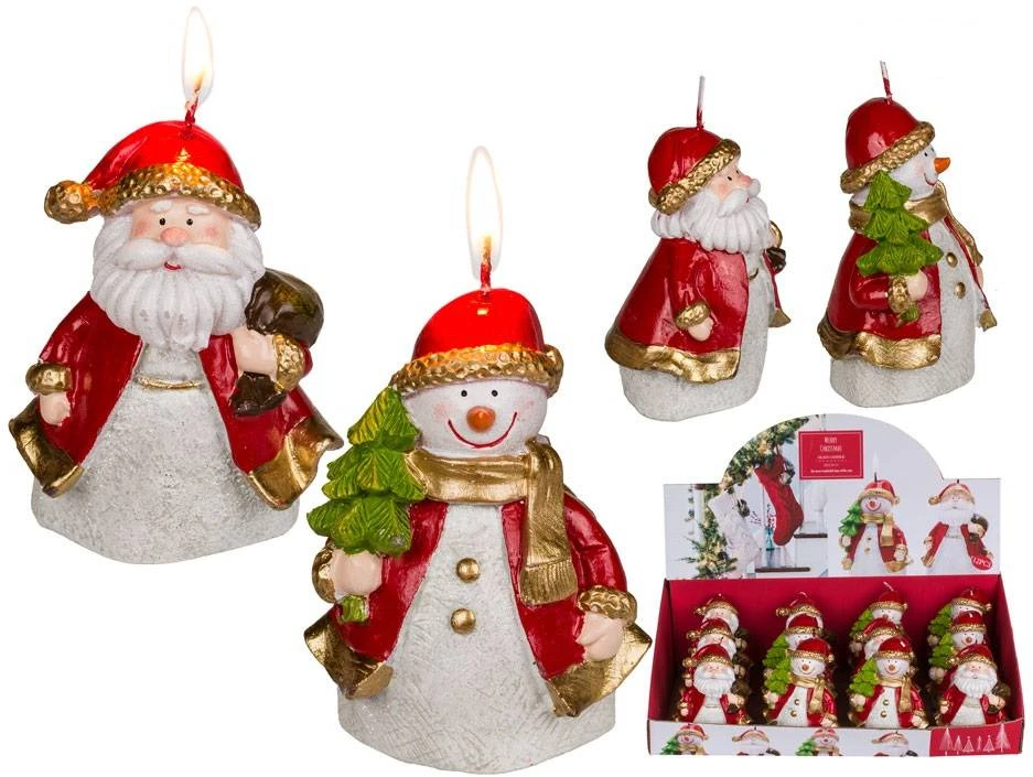 Hobilt Dekoratyvinė kalėdinė žvakė Kalėdų senelis arba Senis besmegenis, 10 cm