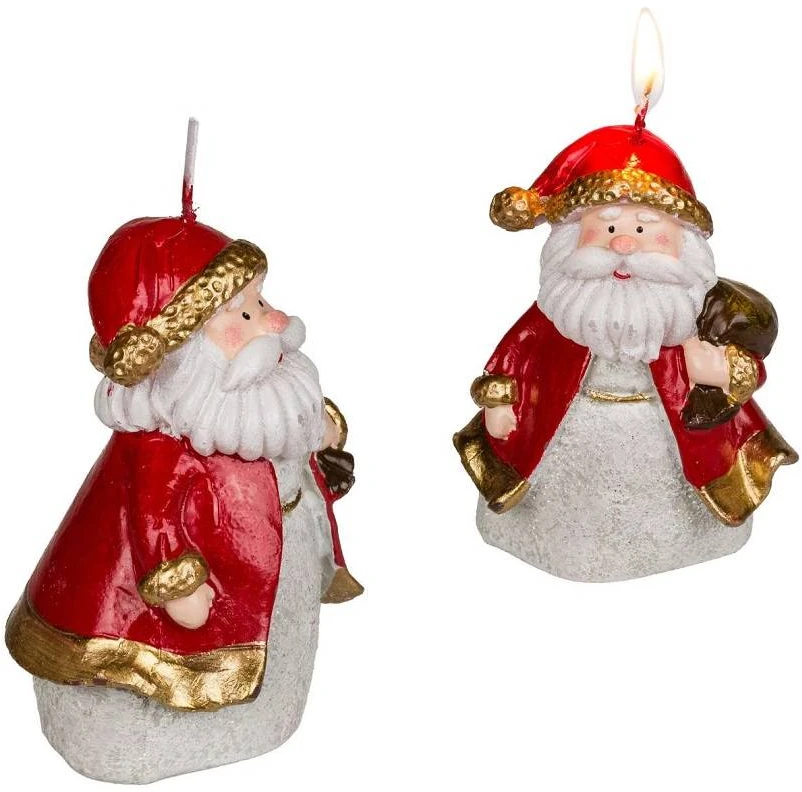 Hobilt Dekoratyvinė kalėdinė žvakė Kalėdų senelis arba Senis besmegenis, 10 cm
