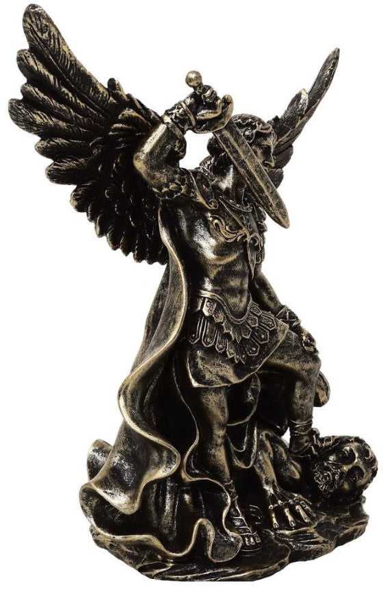 Hobilt Arkangelo Mykolo statulėlė kovoje su drakonu, polirezinas, 13,5 cm