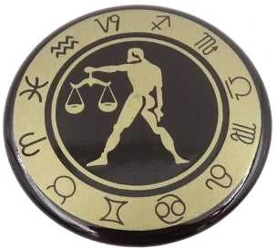Hobilt Elegantiškas Svarstyklių zodiako šaldytuvo magnetas – emaliuotas, 6 cm, dovana