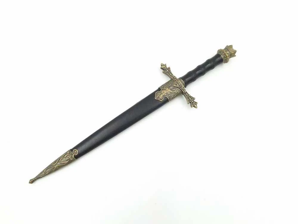 Hobilt Viduramžių riterio durklas – dekoratyvinė replika su bukais ašmenimis 34 cm
