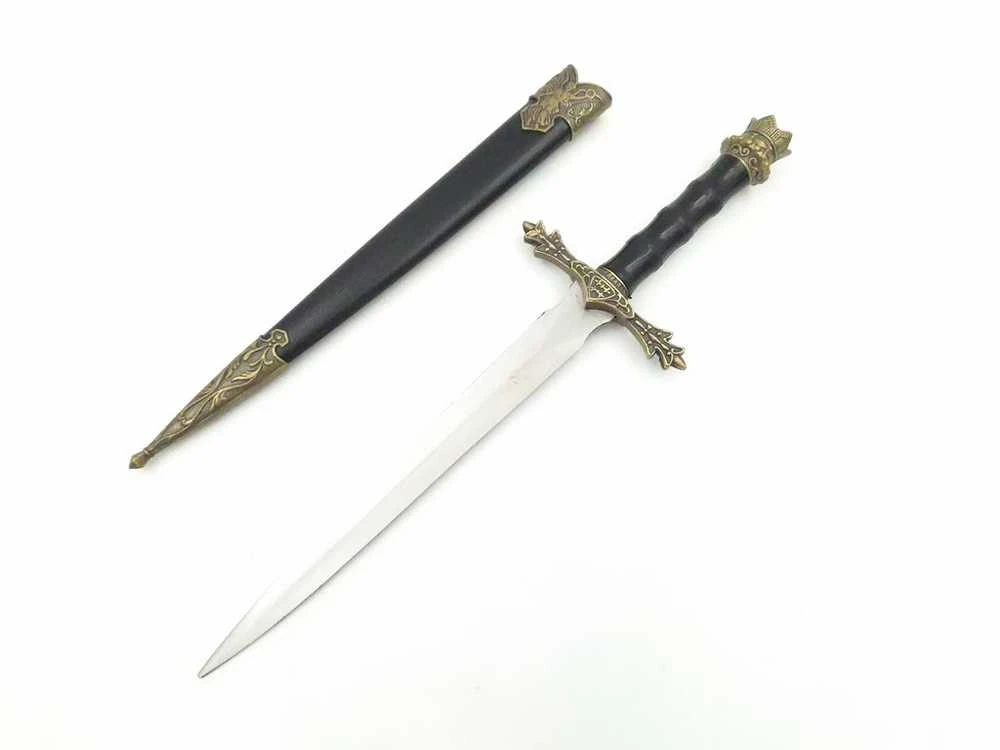 Hobilt Viduramžių riterio durklas – dekoratyvinė replika su bukais ašmenimis 34 cm