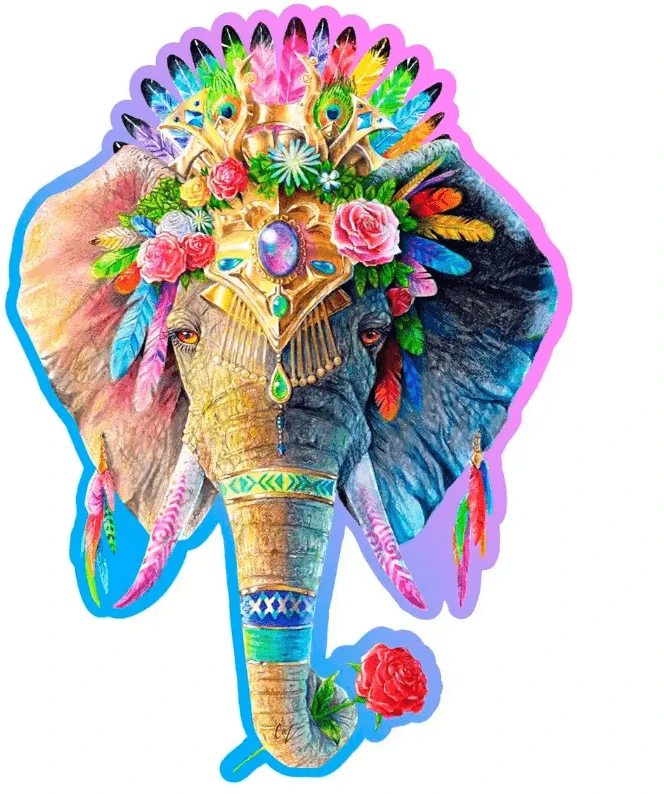 Hobilt Medinė dėlionė Woodencity Elegant Elephant, 250 detalių