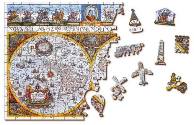 Hobilt Medinė dėlionė senovinis pasaulio žemėlapis Nova Terrarum, 200 detalių