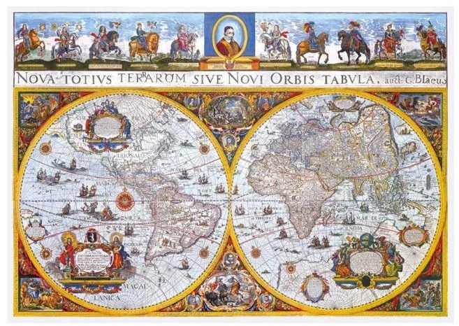 Hobilt Medinė dėlionė senovinis pasaulio žemėlapis Nova Terrarum, 200 detalių