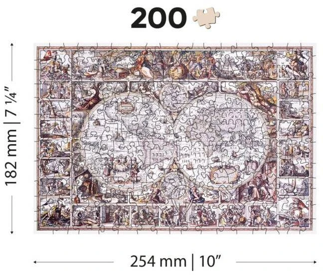 Hobilt Medinė dėlionė žemėlapis Didžiųjų geografinių atradimų amžius, 200 detalių