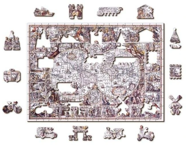Hobilt Medinė dėlionė žemėlapis Didžiųjų geografinių atradimų amžius, 200 detalių