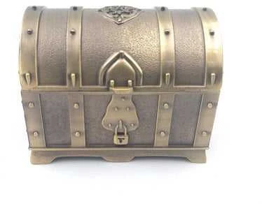Hobilt Metalinė lobio dėžutė – sidabrinė su auksiniais akcentais, 7×5×5 cm