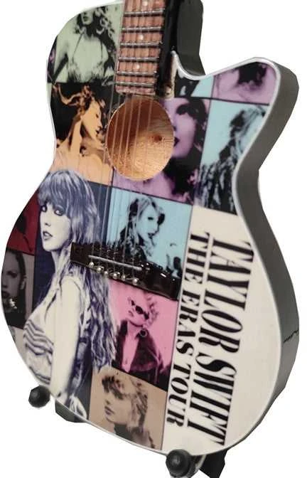 Hobilt Mini dekoratyvinė mahagoninė gitara, kolekcinė 24,5 cm, Taylor Swift gerbėjams