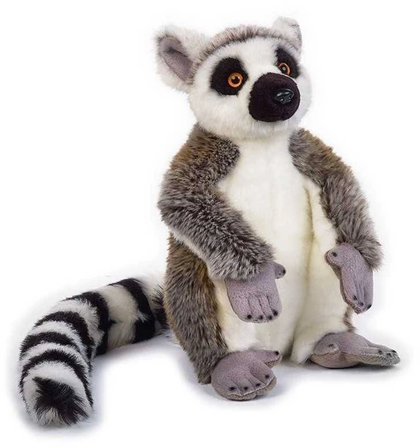 Hobilt Pliušinis katinis lemūras, minkštas žaislas vaikams 30 cm