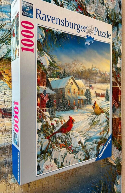 Ravensburger dėlionė Žiemos kardinolai, 1000 detalių suaugusiems