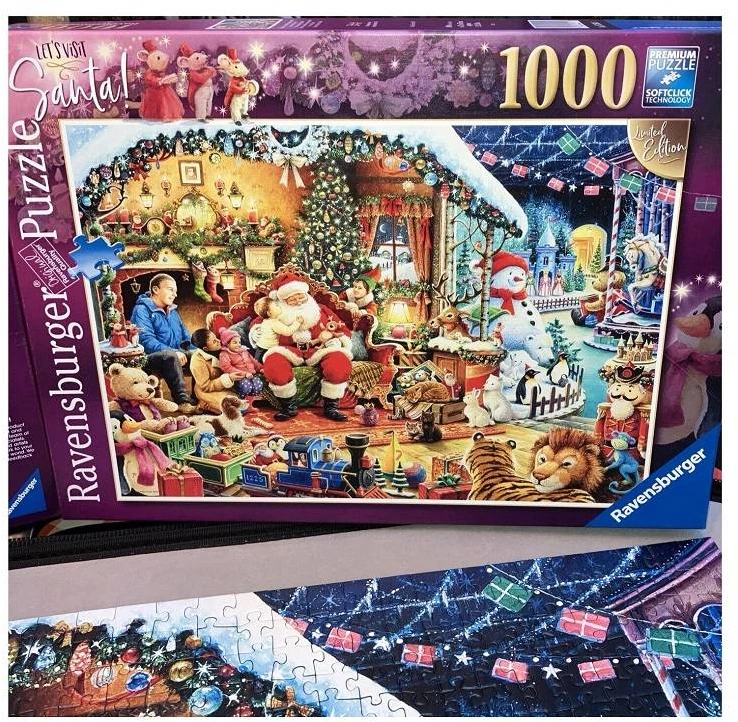 Ravensburger kalėdinė dėlionė Aplankykime Kalėdų Senelį, 1000 detalių