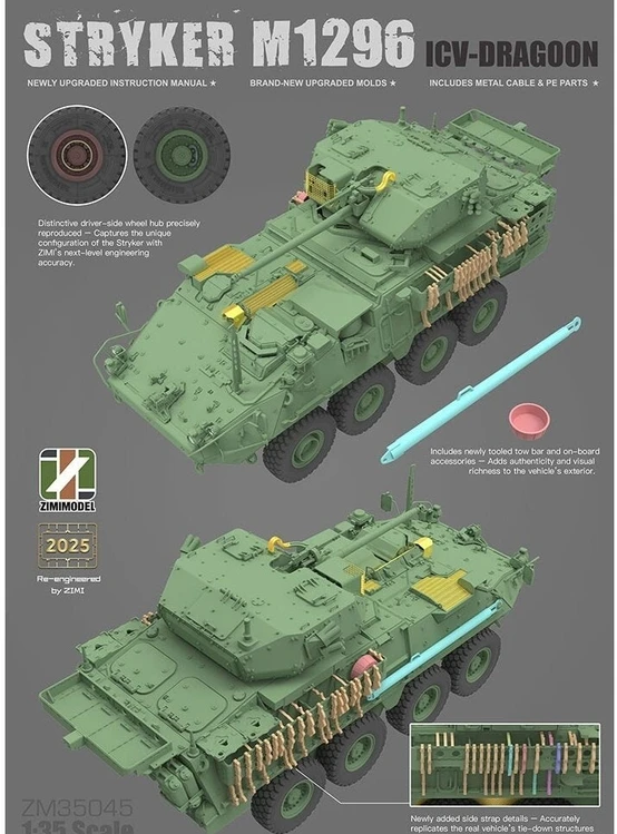 Hobilt Šarvuotis M1296 Stryker ICV Dragoon surenkamas modelis Zimi 1/35 ZM35045
