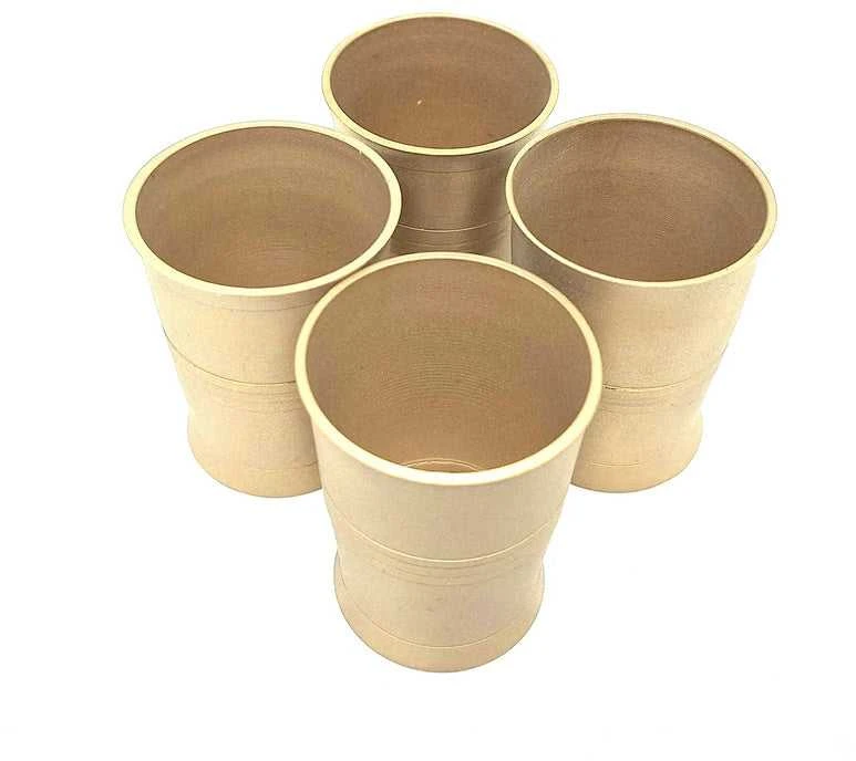 Hobilt 4 vnt. žalvarinės matinės degtinės taurelės, 50 ml – dovanai, kelionėms