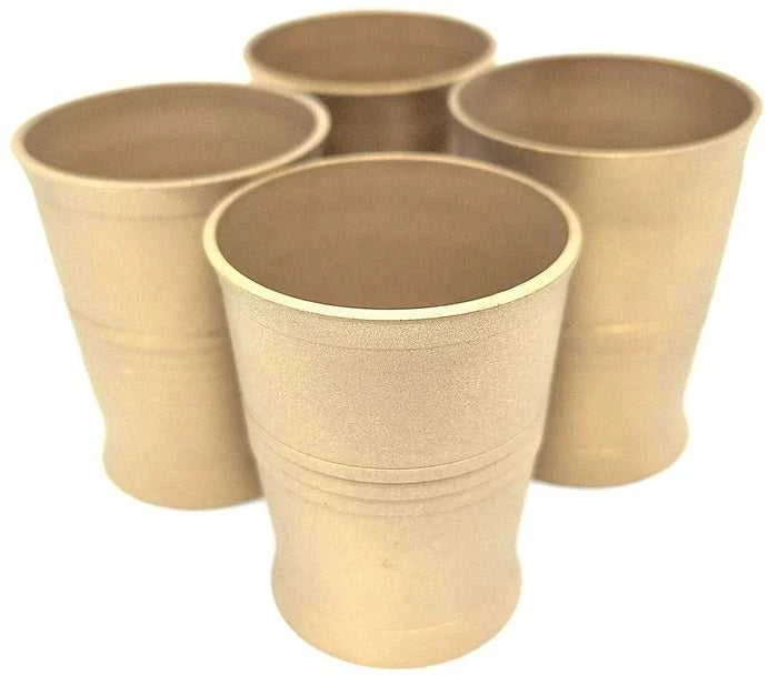 Hobilt 4 vnt. žalvarinės matinės degtinės taurelės, 50 ml – dovanai, kelionėms