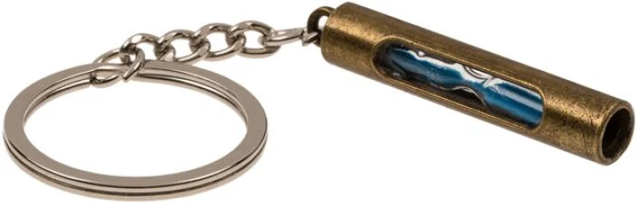 Hobilt Smėlio laikrodžio raktų pakabukas, metalinis, su spalvotu smėliu