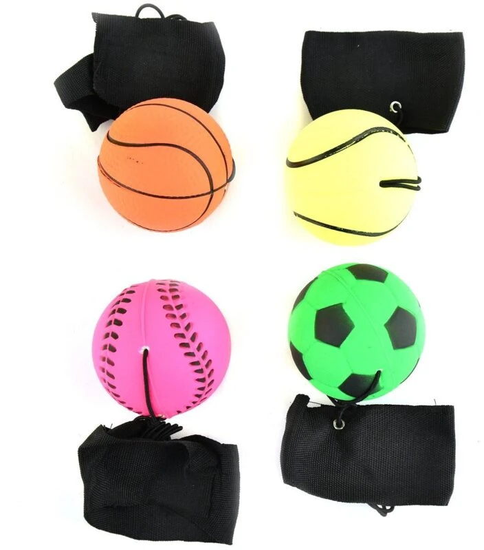 Hobilt Šokinėjantis kamuoliukas su elastine virvele ir riešo dirželiu, 6 cm vaikams 3+
