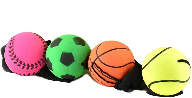 Hobilt Šokinėjantis kamuoliukas su elastine virvele ir riešo dirželiu, 6 cm vaikams 3+