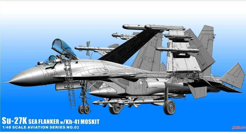 Minibase Su-27K Sea Flanker su Kh-41 Moskit, plastikinis modelis 1/48