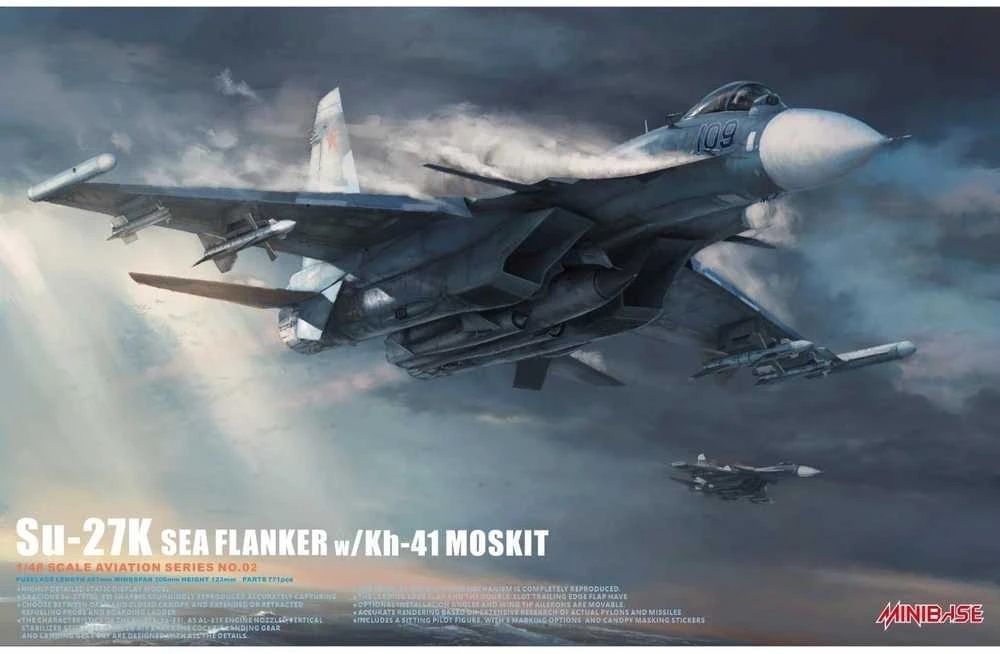 Minibase Su-27K Sea Flanker su Kh-41 Moskit, plastikinis modelis 1/48