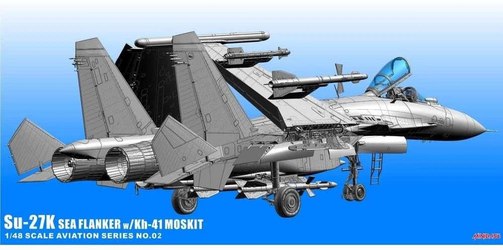 Minibase Su-27K Sea Flanker su Kh-41 Moskit, plastikinis modelis 1/48