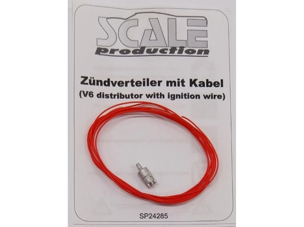 Scale Production V6 uždegimo paskirstytojas su žvaklaidžiais, raudonas 1 vnt 24285R