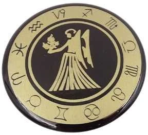 Hobilt Mergelės zodiako šaldytuvo magnetas – emaliuotas metalas, 6 cm