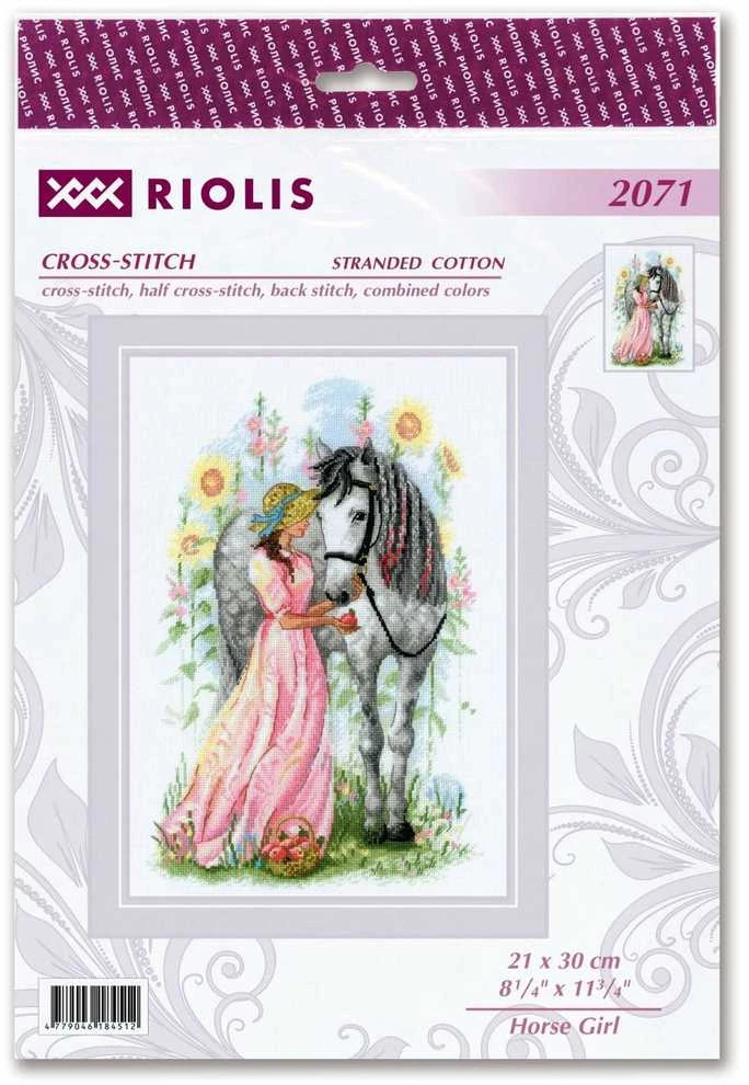 Riolis Kryželių siuvinėjimo rinkinys Horse Girl 21x30 SR2071