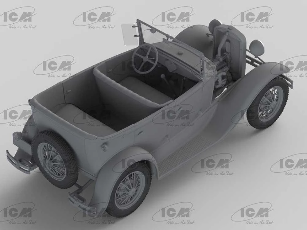 ICM Ford Model A Standard Phaeton 1/24, 1930-ieji – plastiko surinkimo rinkinys