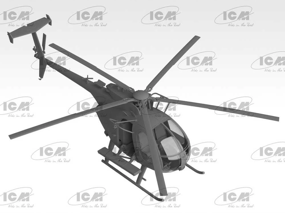 ICM MH-6J Little Bird JAV pajėgų sraigtasparnio modelis 1/48