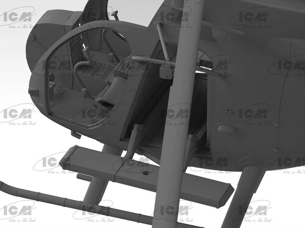 ICM MH-6J Little Bird JAV pajėgų sraigtasparnio modelis 1/48