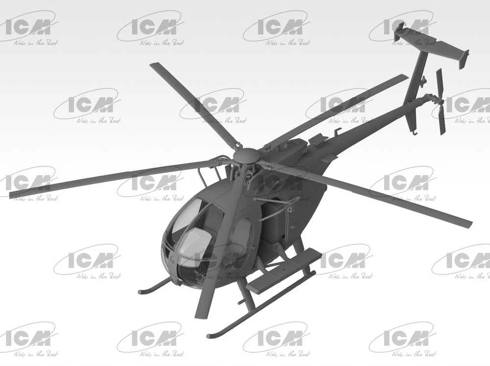 ICM MH-6J Little Bird JAV pajėgų sraigtasparnio modelis 1/48