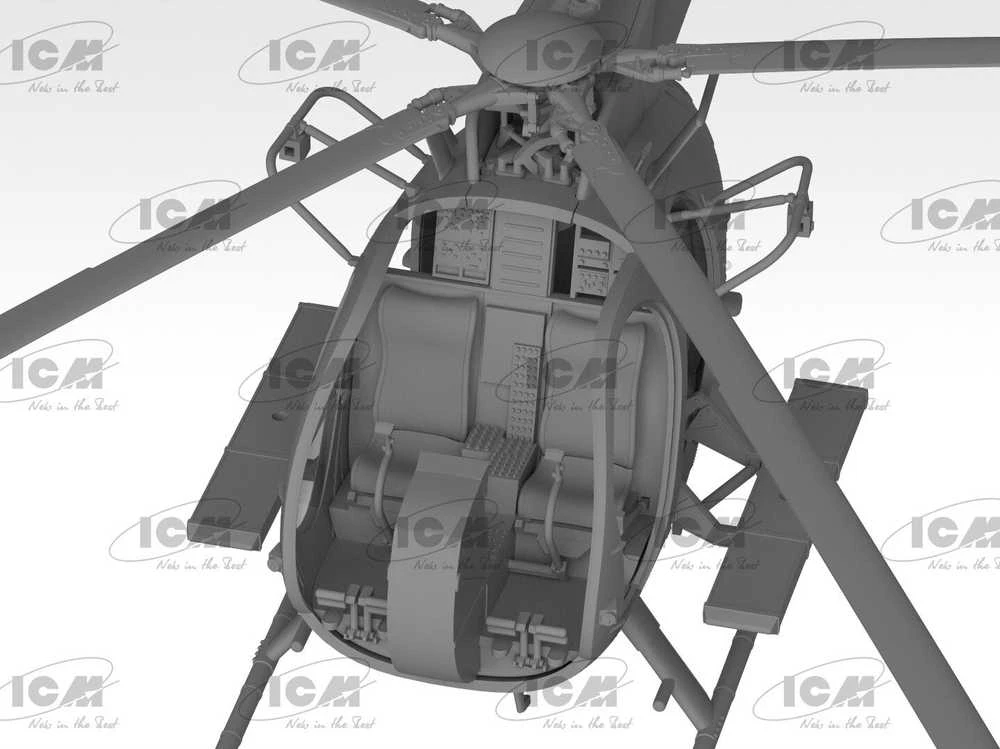 ICM MH-6J Little Bird JAV pajėgų sraigtasparnio modelis 1/48