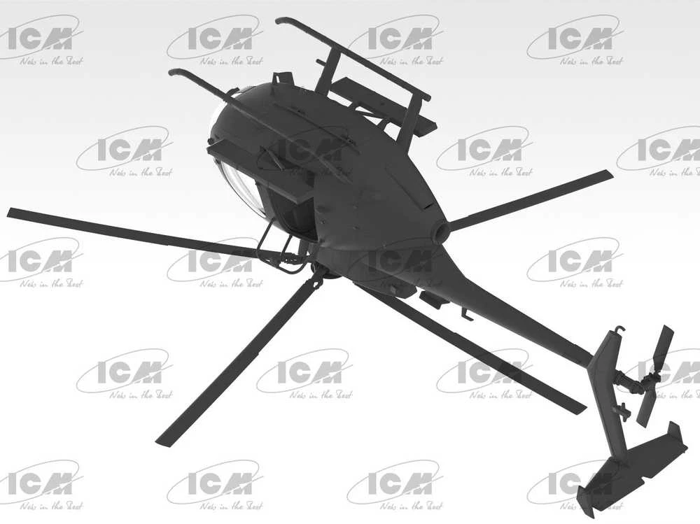 ICM MH-6J Little Bird JAV pajėgų sraigtasparnio modelis 1/48