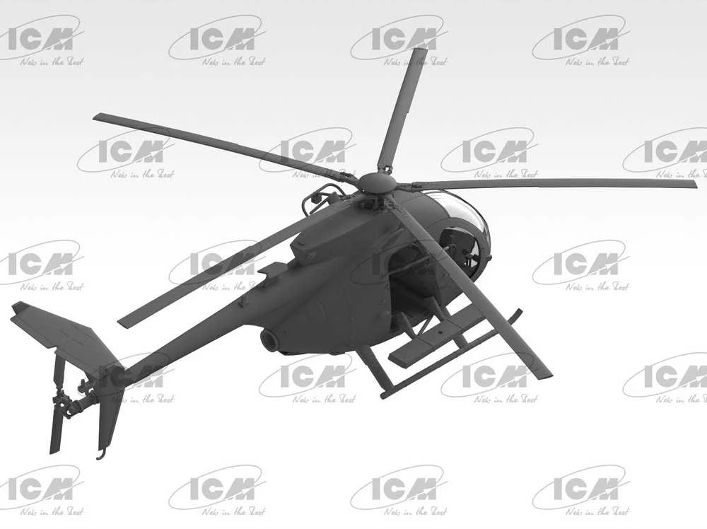 ICM MH-6J Little Bird JAV pajėgų sraigtasparnio modelis 1/48