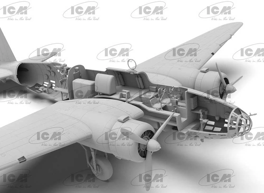 ICM Mitsubishi Ki-21-Ib Sally japonų sunkus bombonešis 1/48 modelis