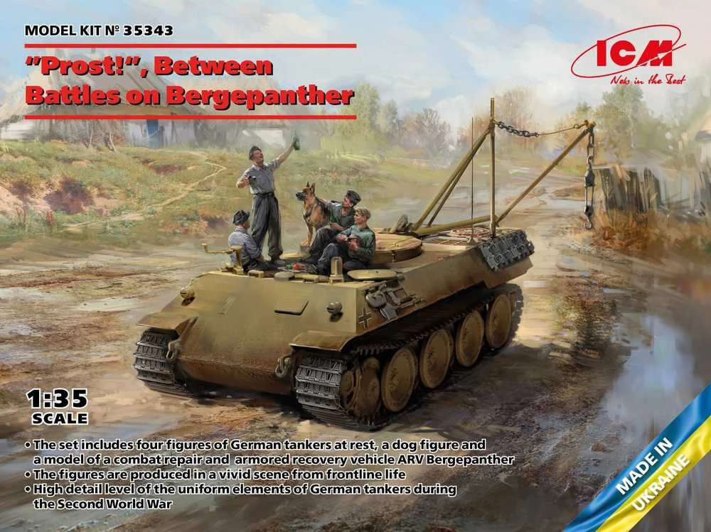 ICM „Prost!“ Vokiečių tankistų figūrėlės Bergepanther, 1/35 (35343)