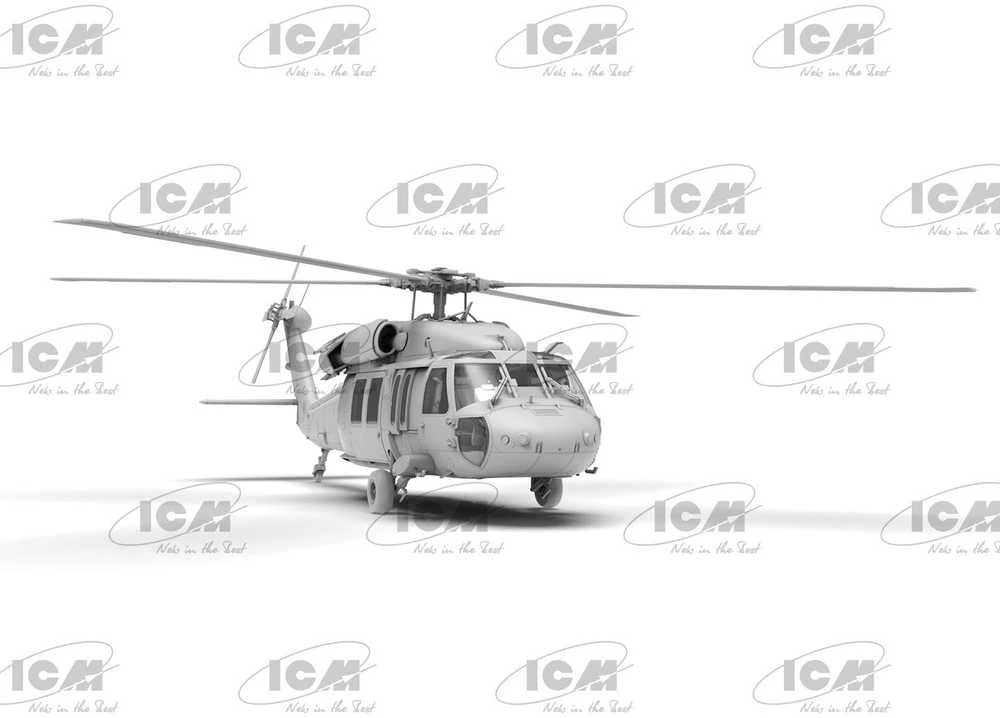 ICM UH-60A Juodas Hawk Ukrainos žvalgybos sraigtasparnis 1/48 plastikinis rinkinys