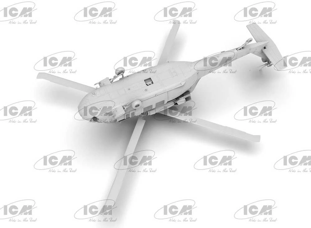 ICM UH-60A Juodas Hawk Ukrainos žvalgybos sraigtasparnis 1/48 plastikinis rinkinys