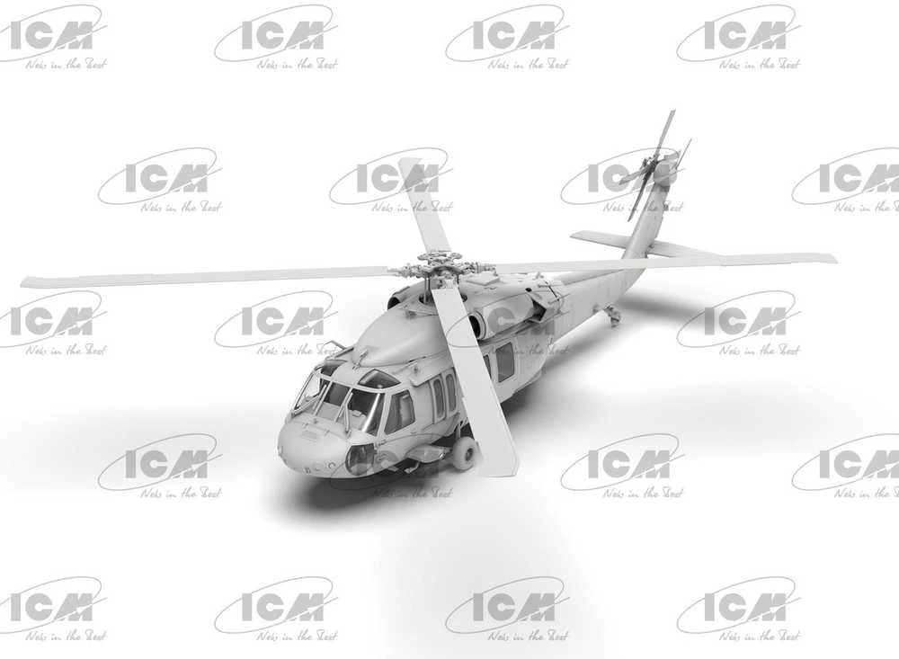 ICM UH-60A Juodas Hawk Ukrainos žvalgybos sraigtasparnis 1/48 plastikinis rinkinys