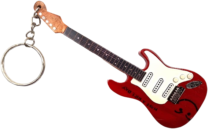 Indominiguitars Gitara formos raktų pakabukas „Have a Nice Day“ – Bryan Adams gerbėjams