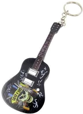 Indominiguitars Mahagonio gitaros raktų pakabukas „Guns N’ Roses“ fanams – puiki dovana
